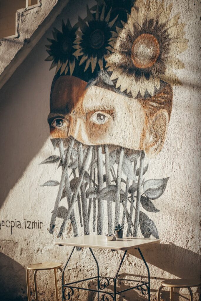 Mural depicting woman